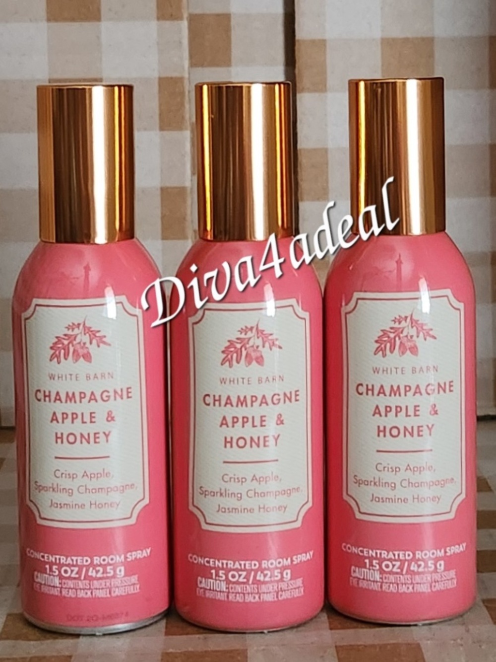 3X Bath & Body Works CHAMPAGNE APPLE & HONEY 1.5 oz Concentrated Room Sprays